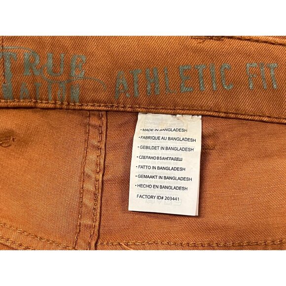 Tru Nation Mens Athletic Fit Stretch Jean Pants 52 x 30 Brown Denim 5-Pocket New - Picture 7 of 9